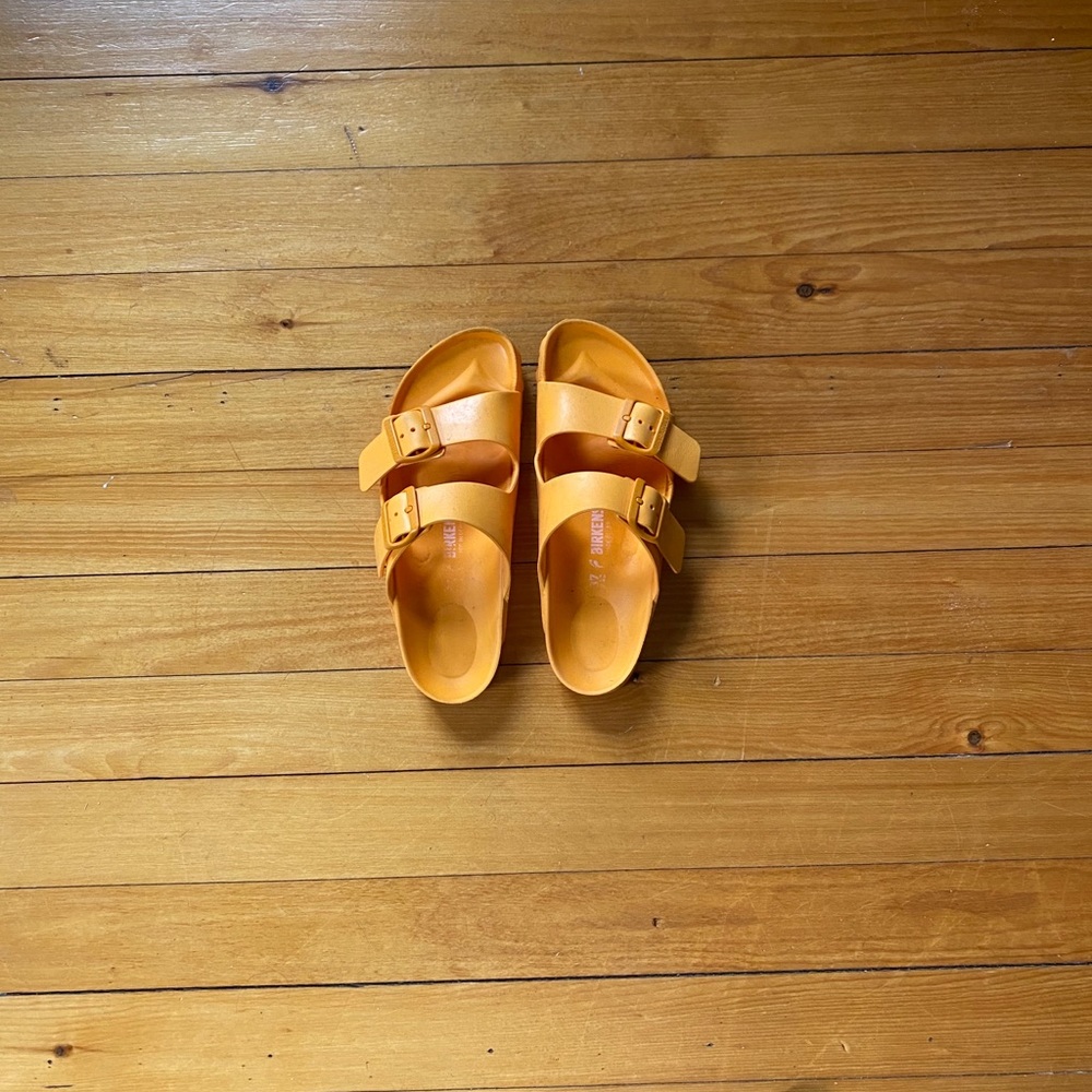 Orange Foam Birkenstock Sandals Size 6
